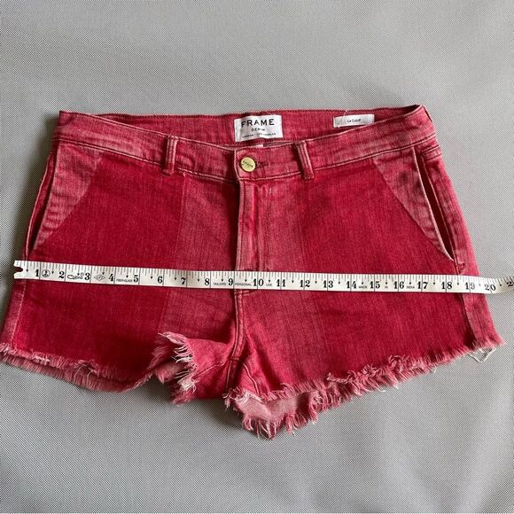 FRAME Le Cutoff Womens Short Denim Crimson Shadow Red Size 27 - Picture 4 of 7